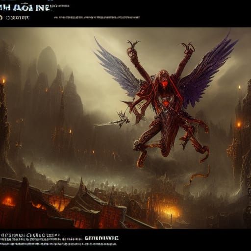Detailed Matte Painting of a Death Angel
