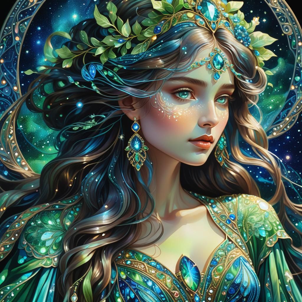 Celestial Being in Ethereal Fantasy Illustration