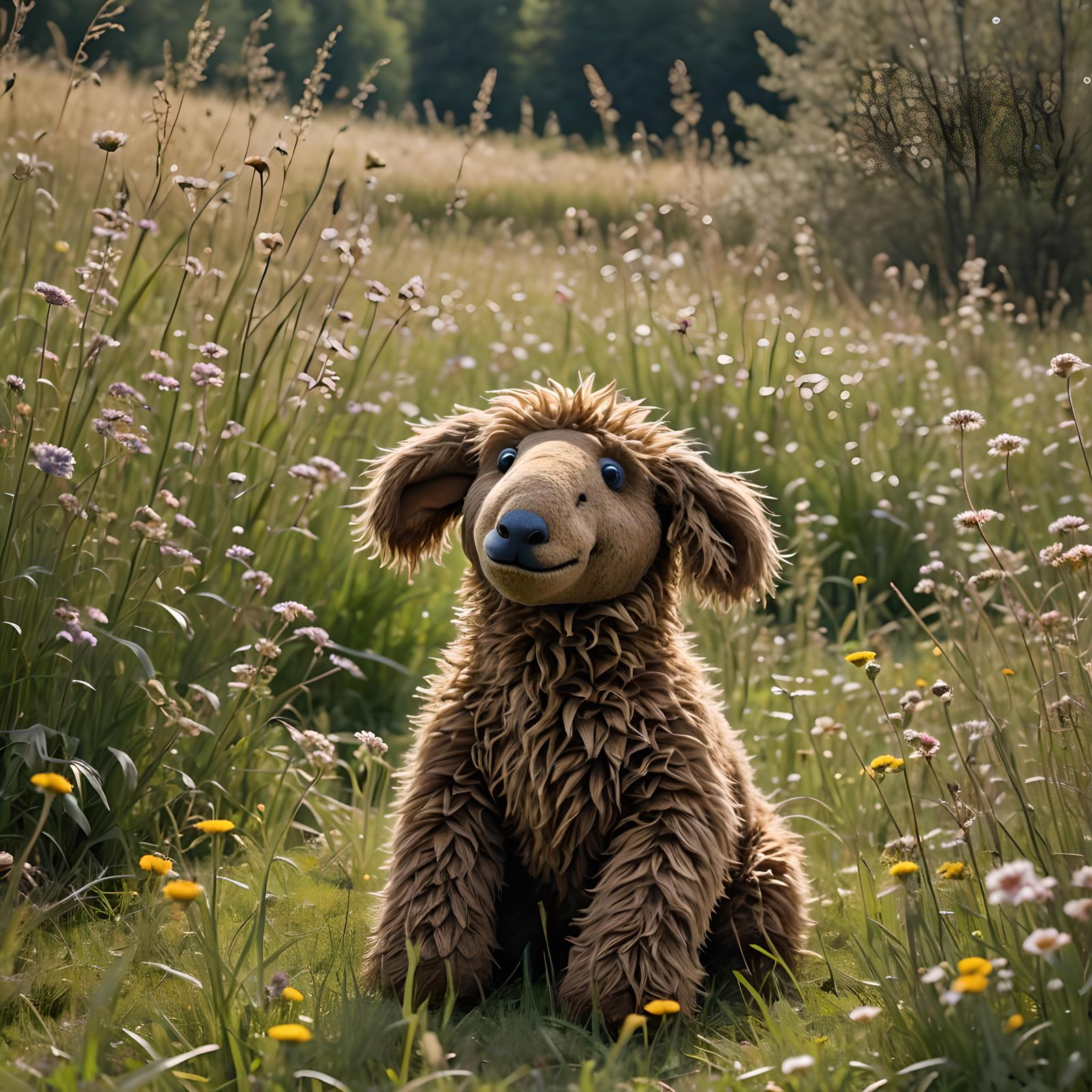 Patchwork Snuffleupagus in Sunny Meadow