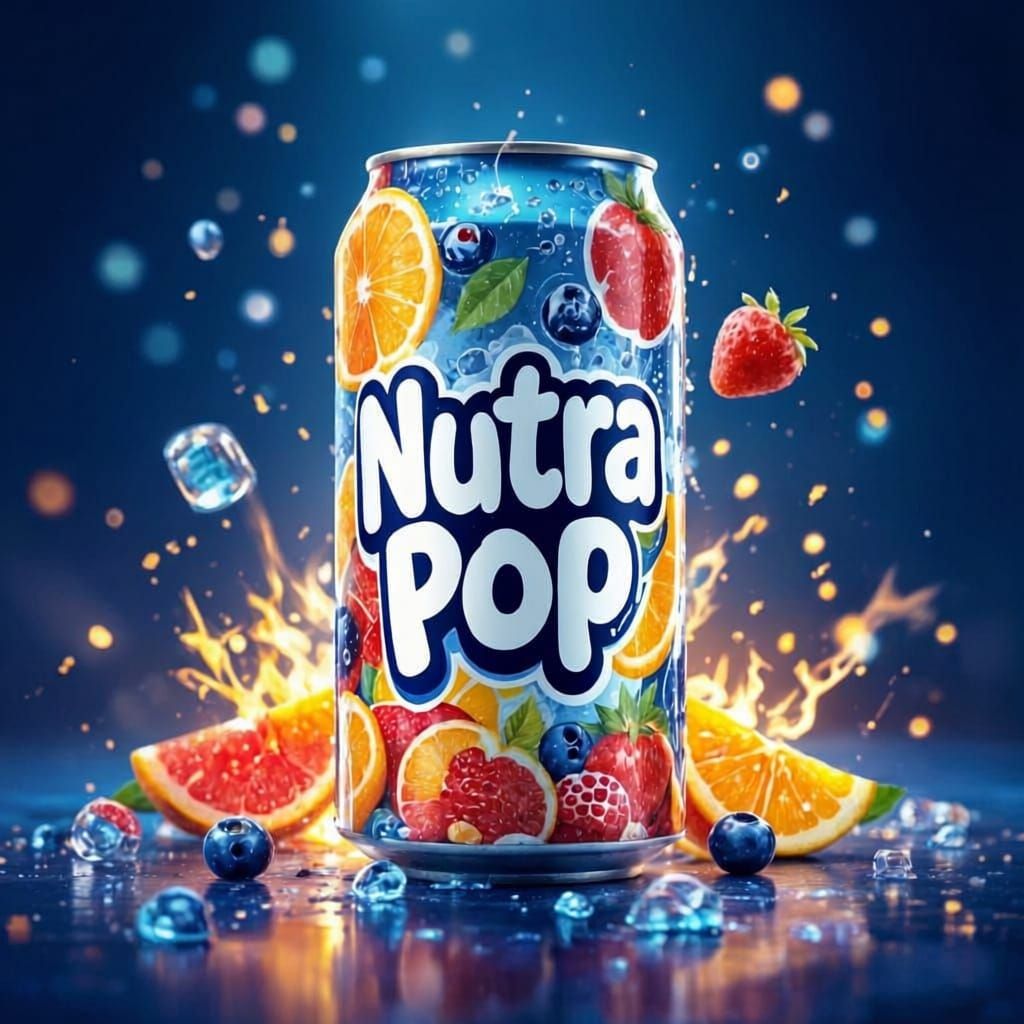 NutraPop Soft Drink Can Design with Fruit Elements