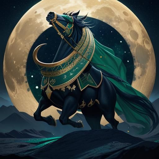 Joyful Eid Celebration with Gold and Emerald Decorations