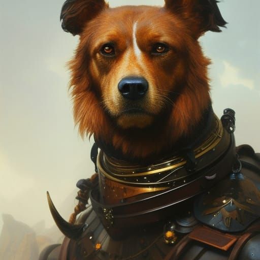 Portrait of a dog knight