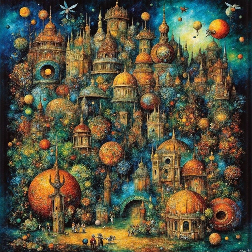 Surreal Hyperrealistic Fantasy Landscapes in Impasto Paintin...