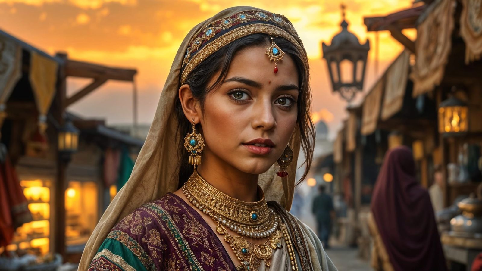 Fantasy Arabian Nights Scene in Disney Style