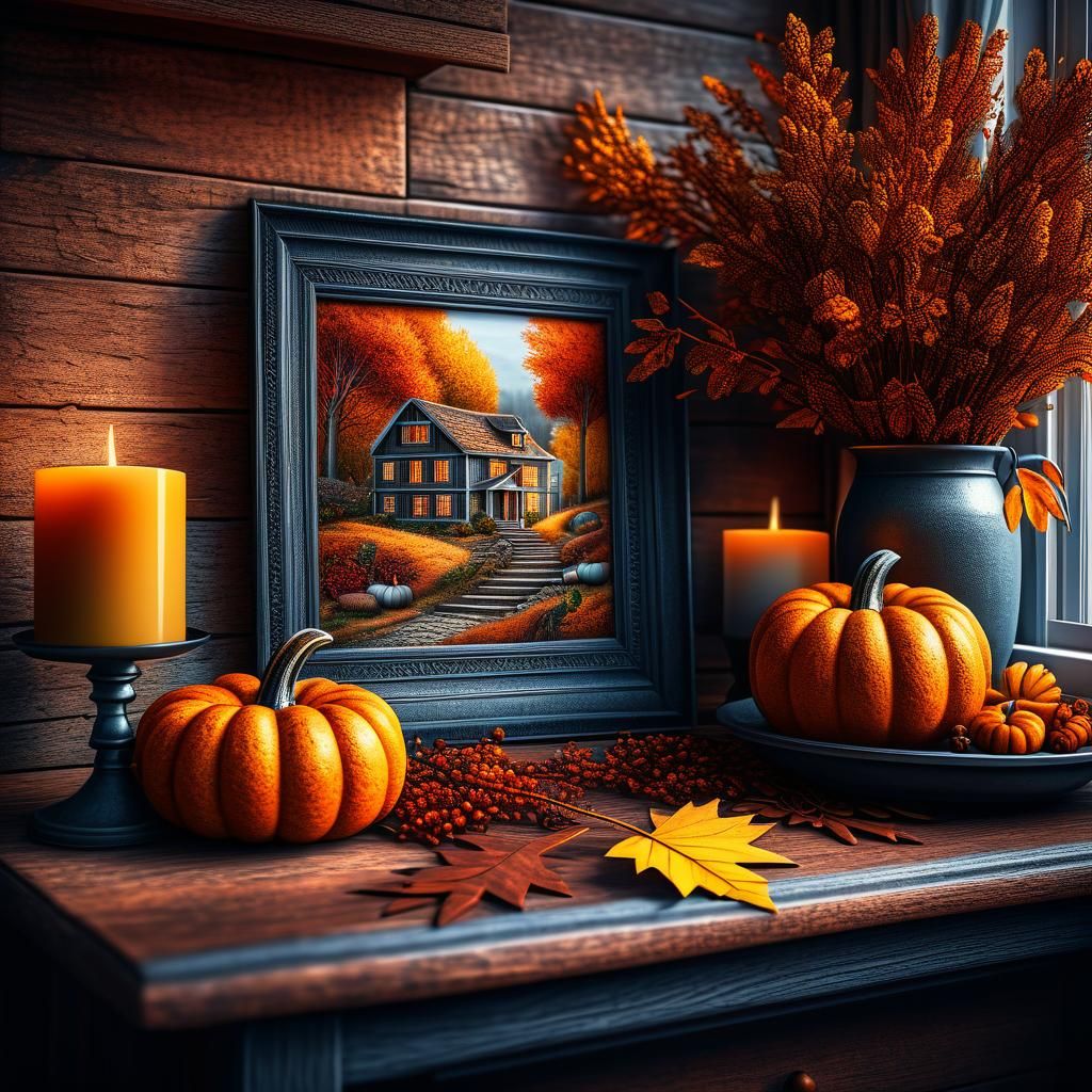 Hyperrealistic Autumn Home in Cinematic Style