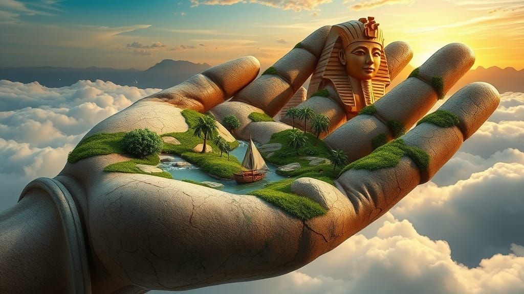 Colossal Marble Hand Unveils Whimsical World of Moss and Fan...