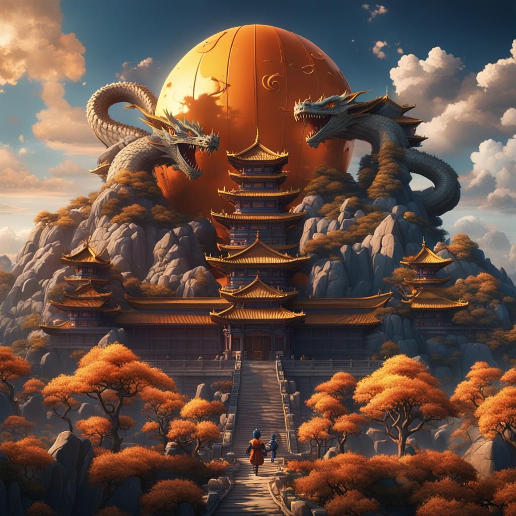 Detailed Dragon Ball Z Matte Painting in 8K
