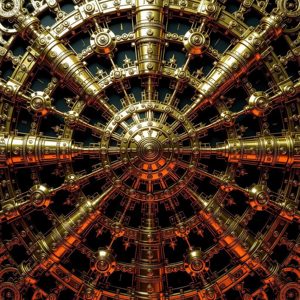 kaleidoscope of steampunk automatons,...