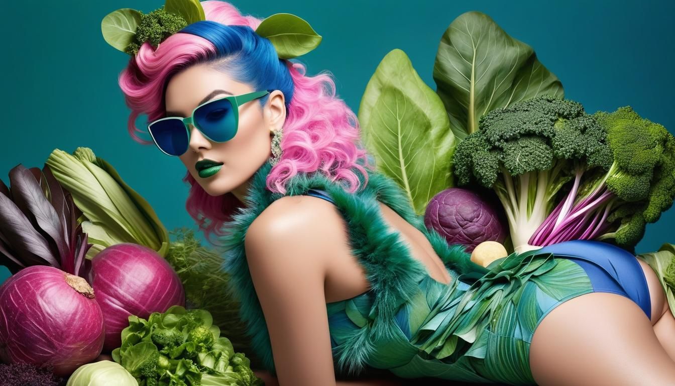 Baby in Vegetable Suit with Rococo Floral Style