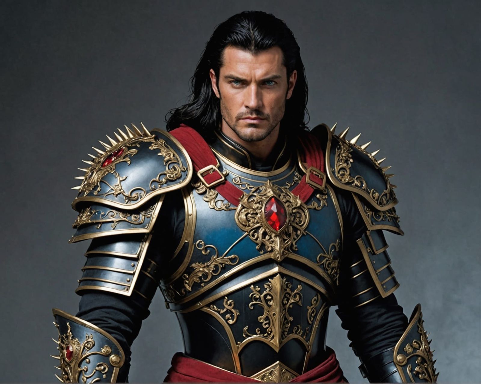 Fearsome Warrior with Flaming Sword in Castle Siege