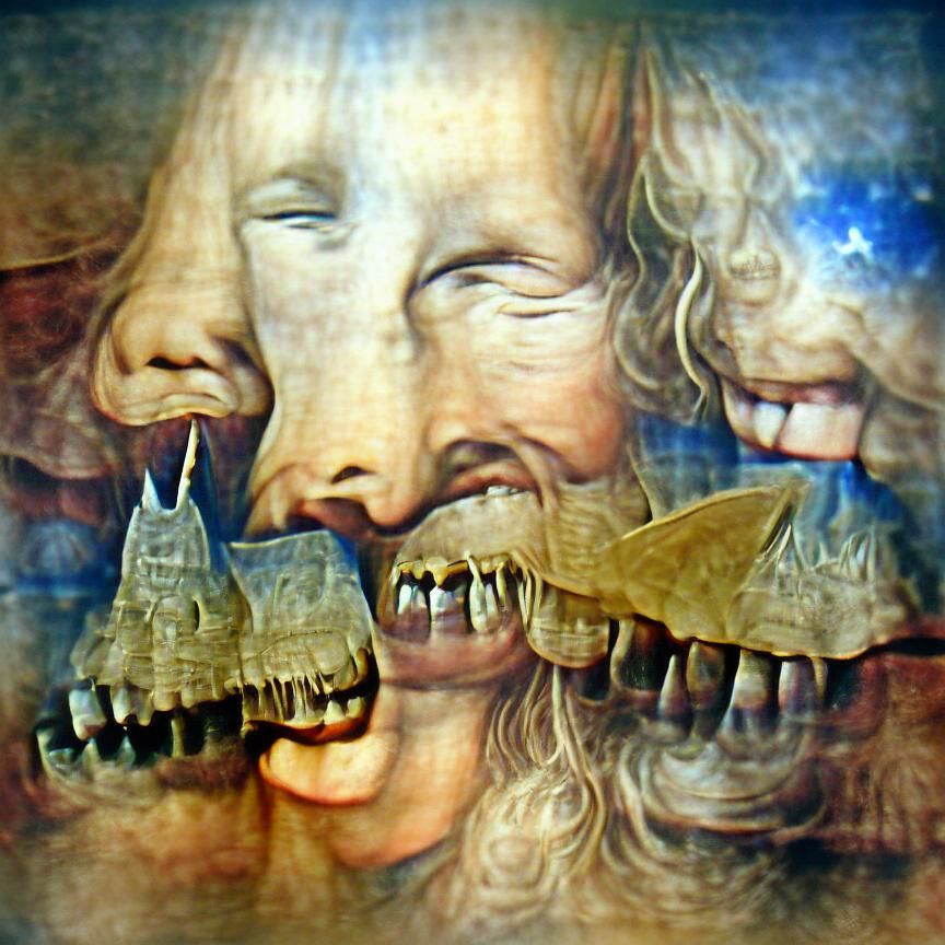 Surreal Teeth Dream in Renaissance Style