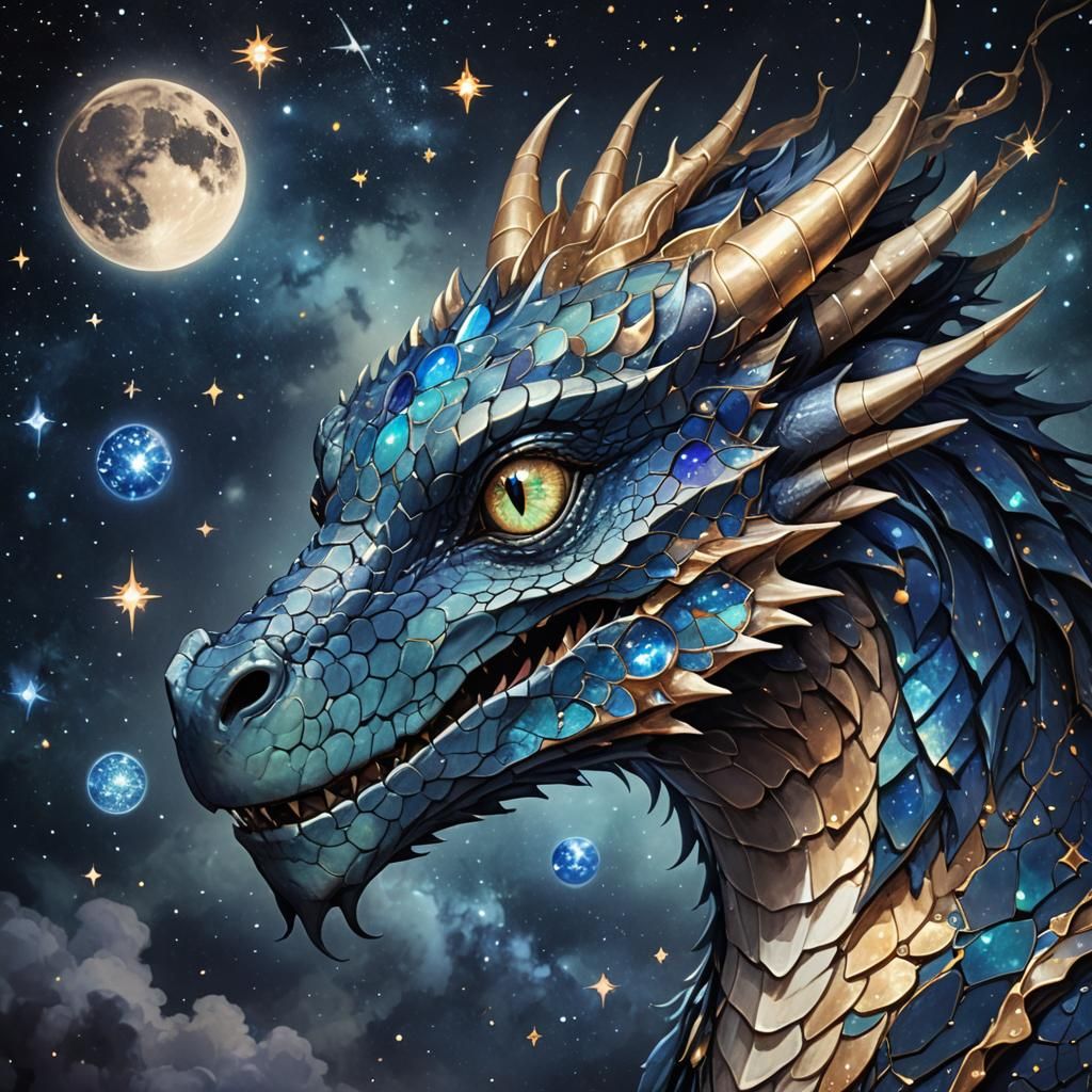 Two-Headed Dragon Among the Constellations