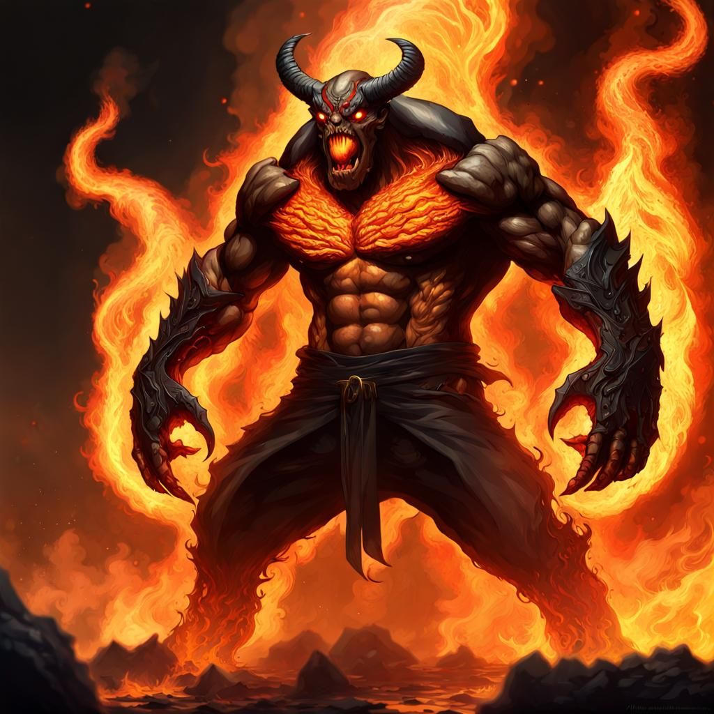 Fiery Balrog in Shadow: Ultra-Realistic Concept Art