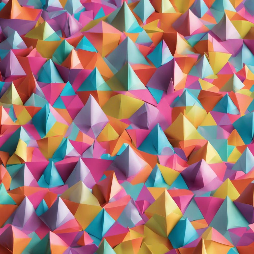 Origami Style Crystal Triangle Patterns