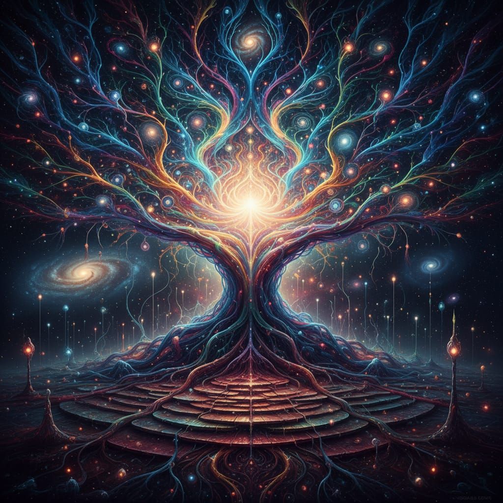 Vast Network of Living Awareness Connected to Central Hive C...