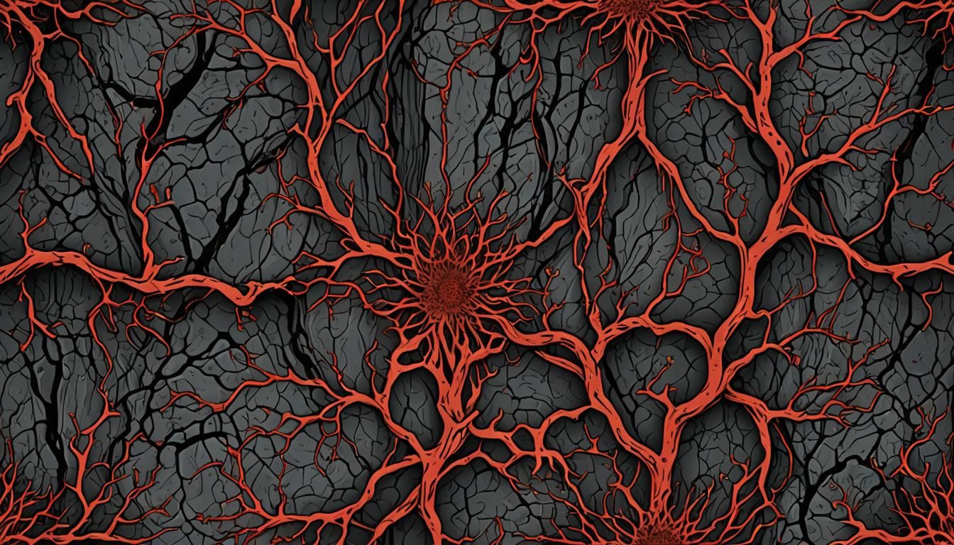 Intricate Blood Altar Pattern in Digital Horror Comic Style