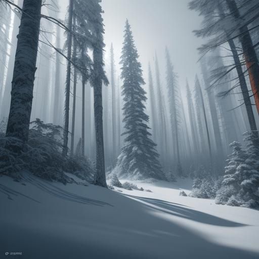 Scarred Fox in Fantastical Winter Forest Painting