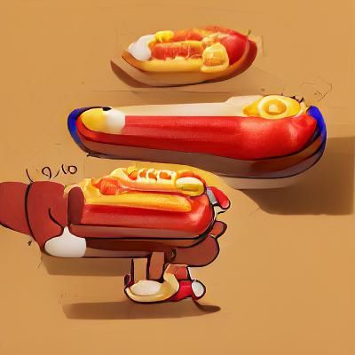 Playful Hotdog Illustration with Mustard
