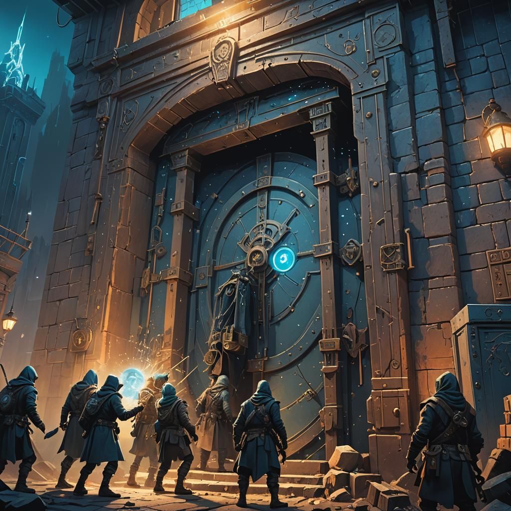 Fantasy Thieves Raid Magical Vault: Matte Painting