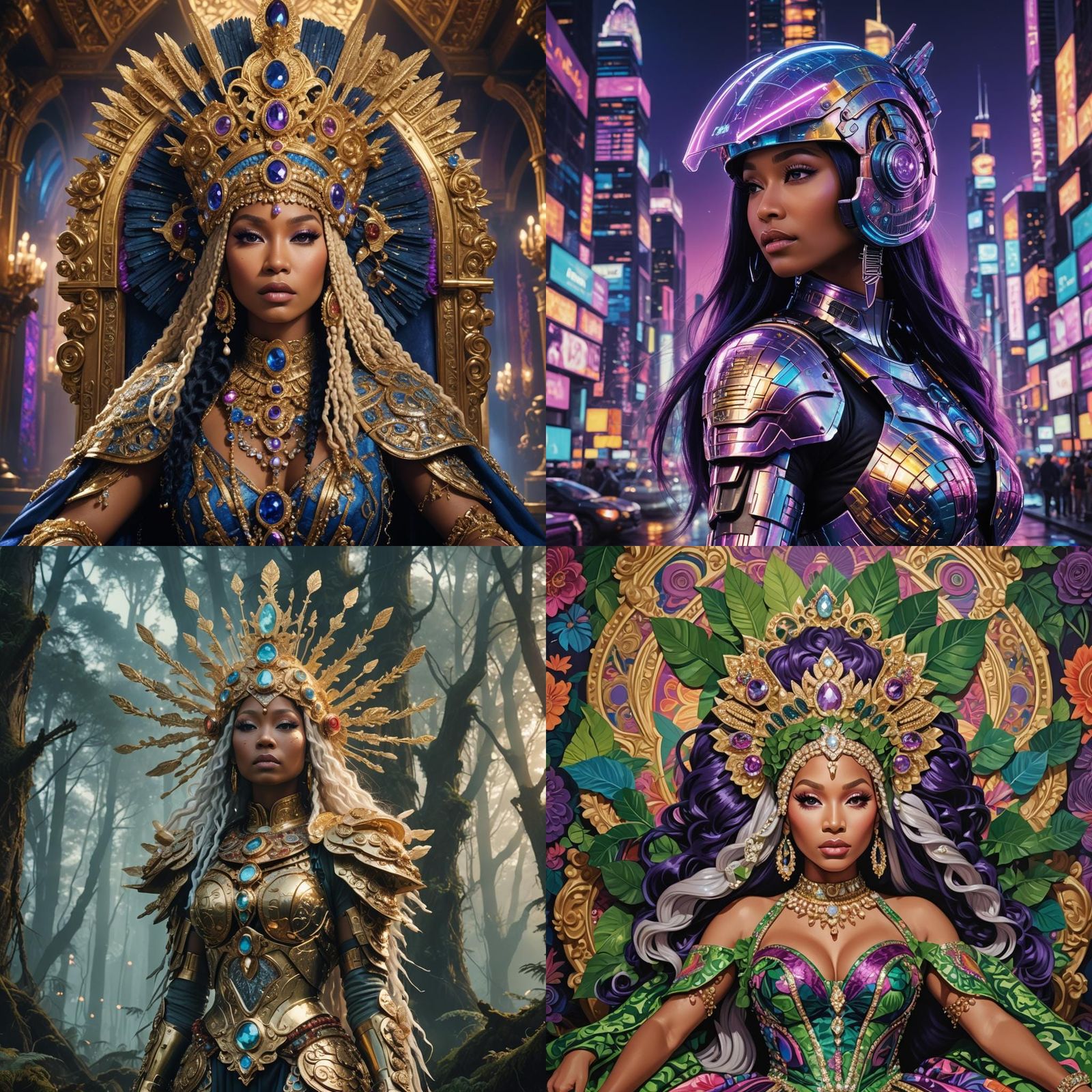 Nicki Minaj: Detailed Matte Painting in Deep Color