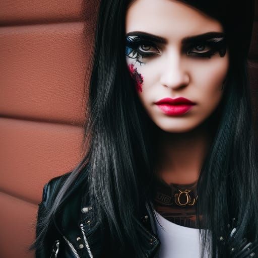 Detailed Grunge Style Profile Photo of a Punk Girl