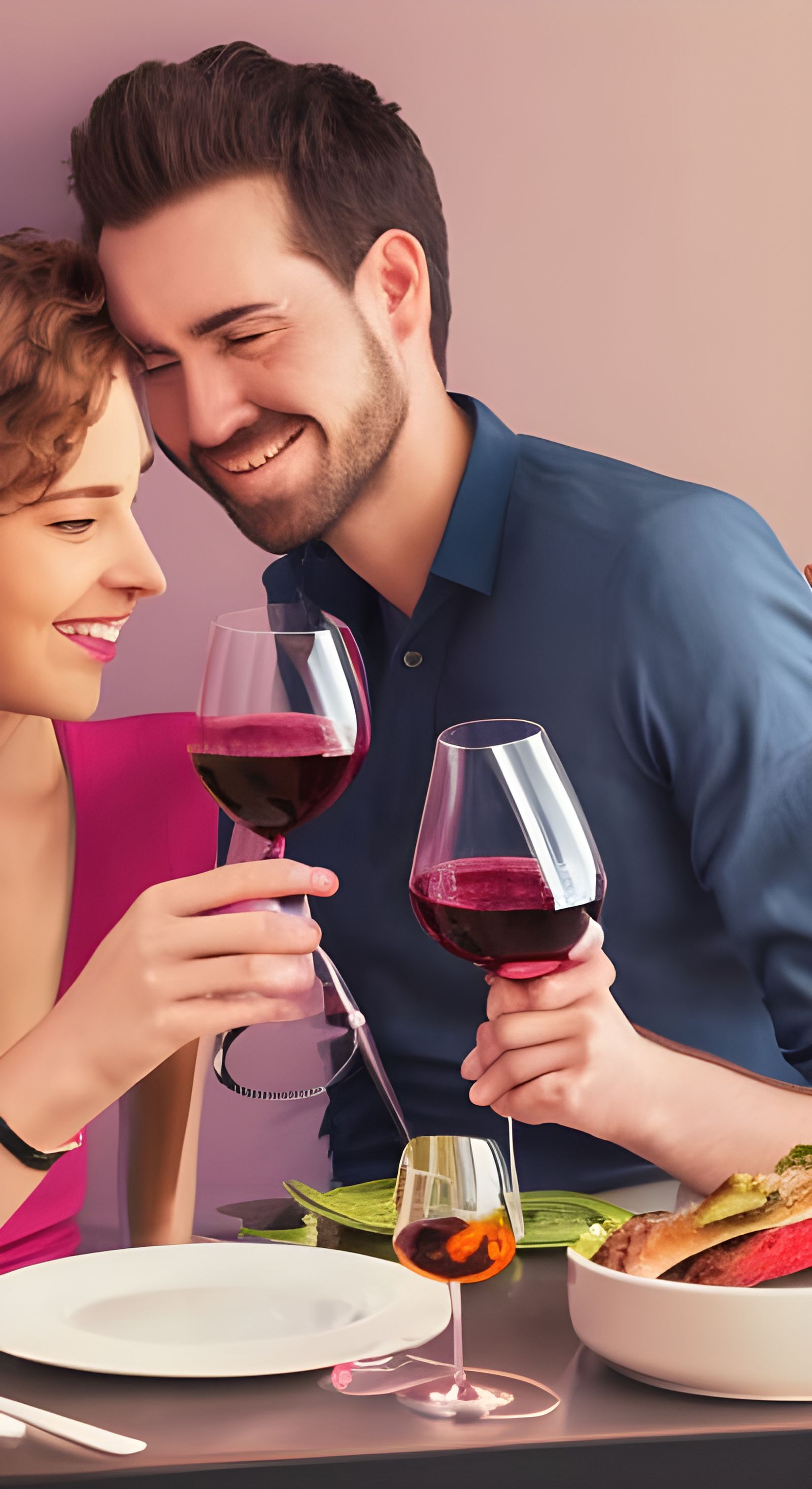 Young Couple Enjoying a Wine Date