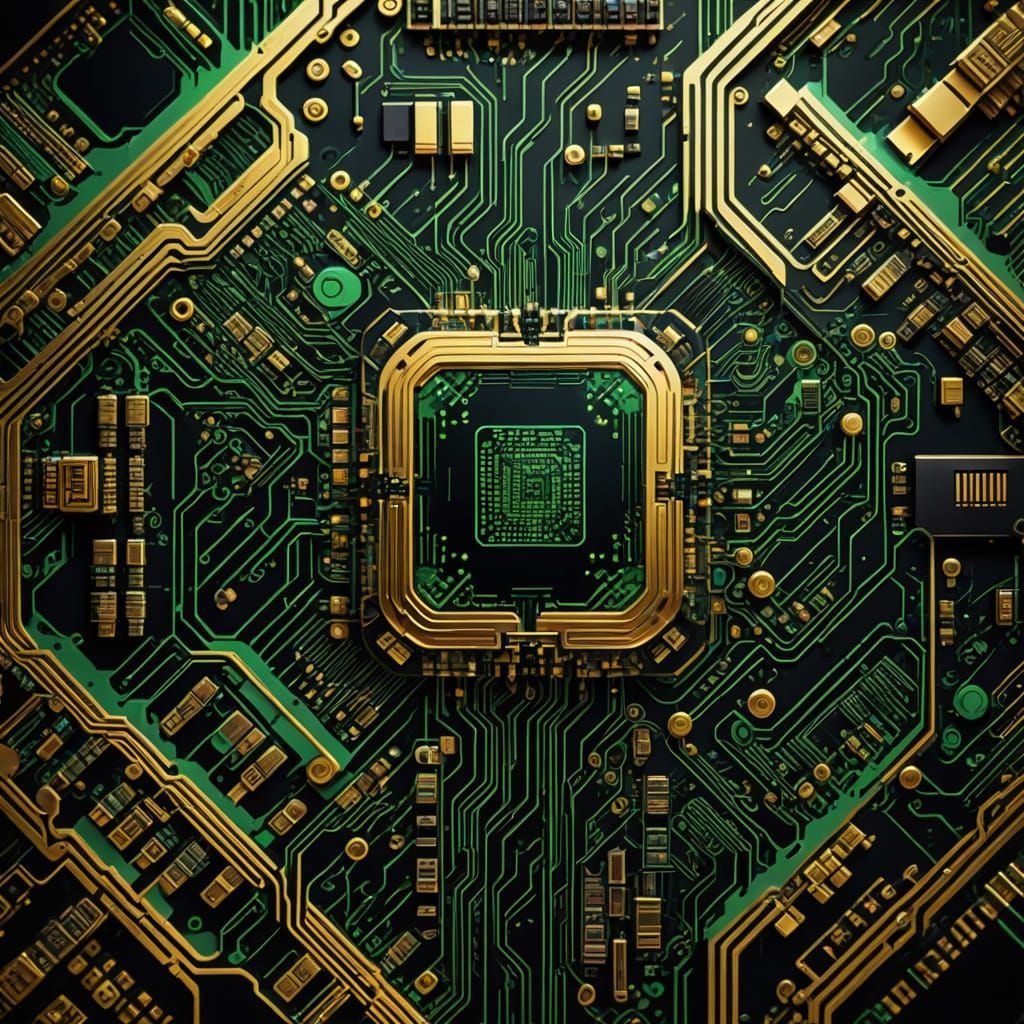 Golden Fractals on Motherboard: Digital Art