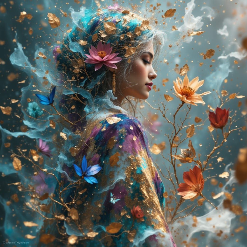 Hyperreal Dreamscape with Shattered Elements