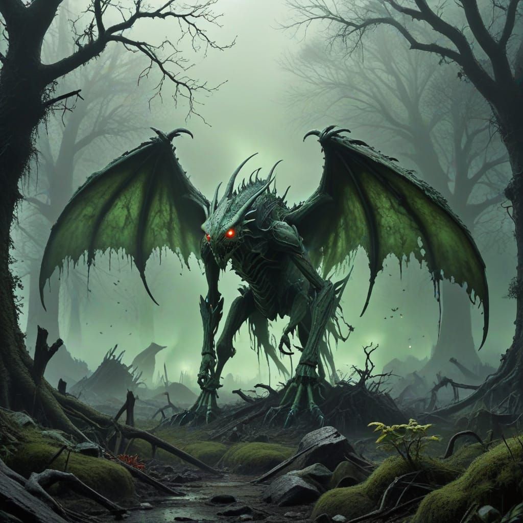 Undead Scyther in Foggy Ruined Pokémon Region