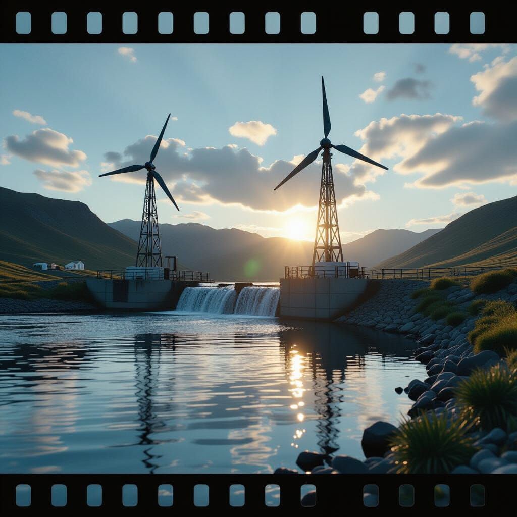 Epic Cinematic Water Turbines Powering Nature