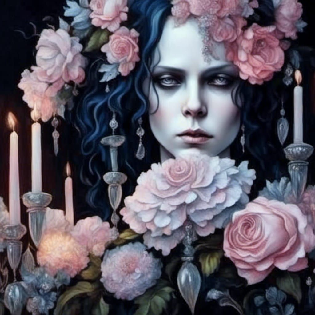 Glittering Crystal Flowers in a Field