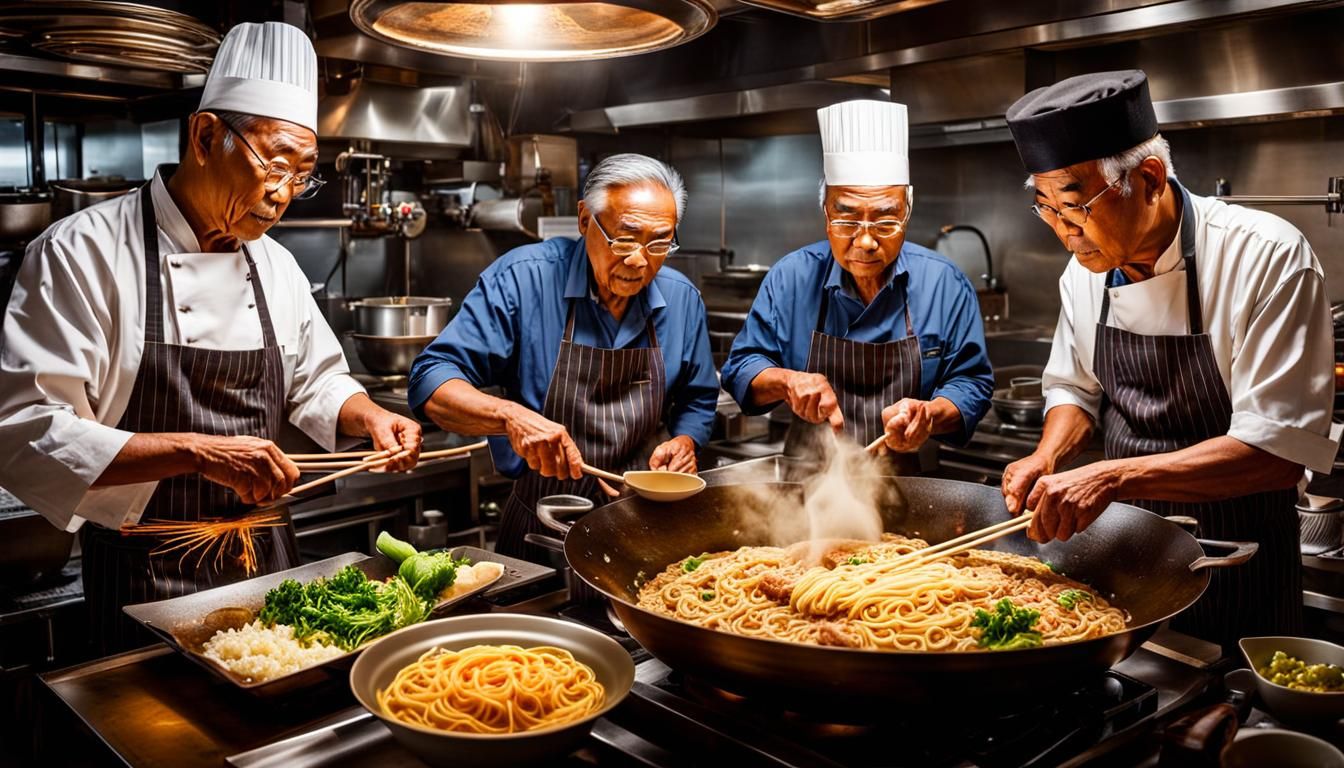 Four Generations of Cooks Preparing Ramen