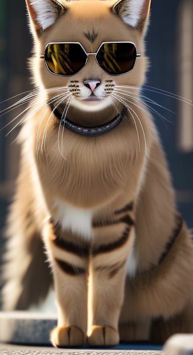 Photorealistic Cat with Human Features in 8K