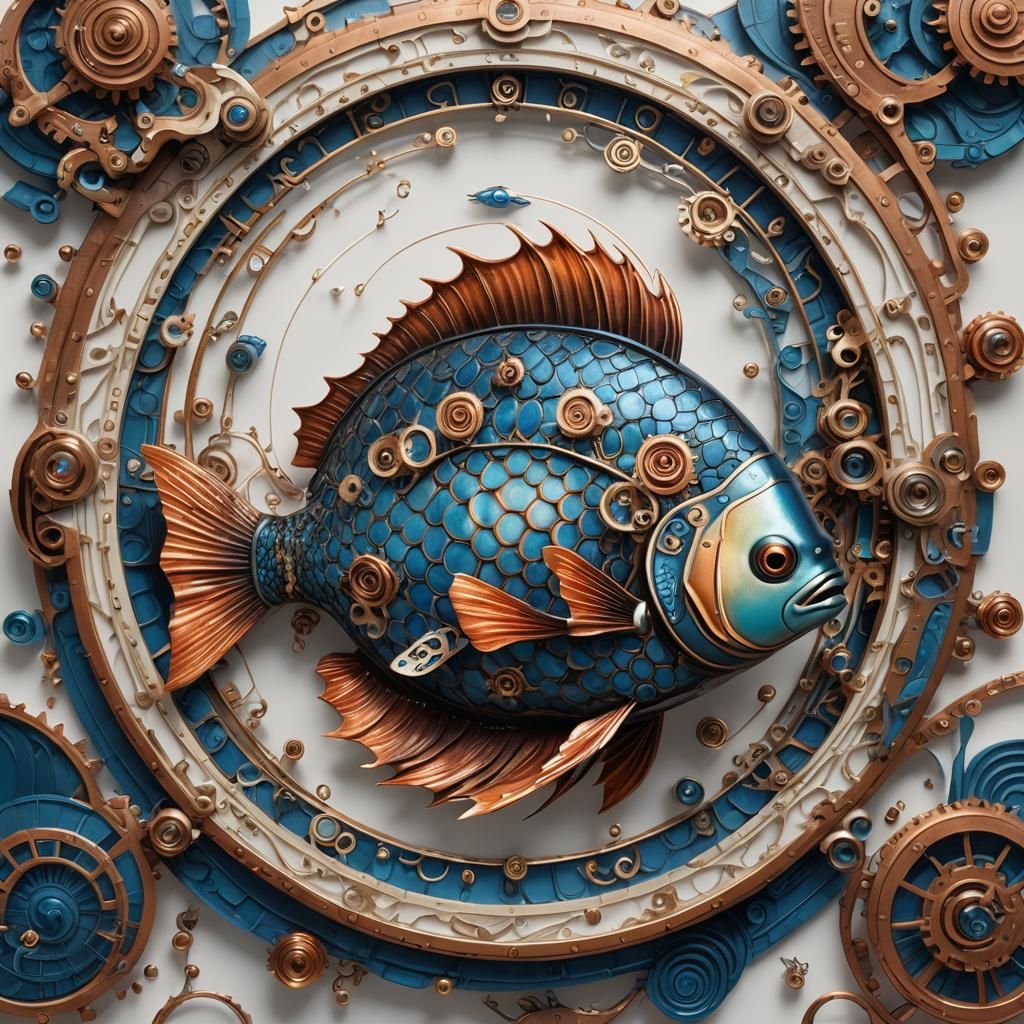 Mechanical Fish with 'Nemo' in Fantasy Concept Art