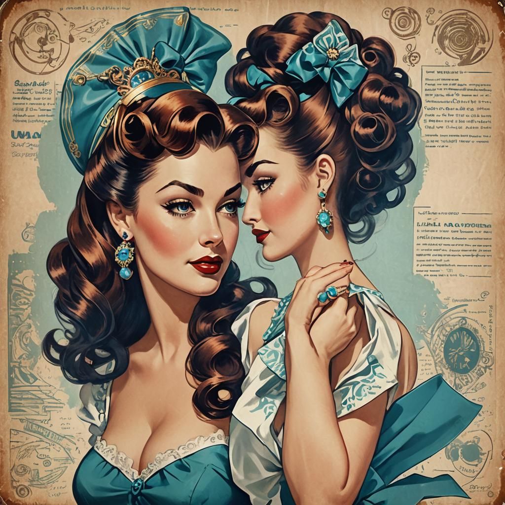 Steampunk Pin-Up Reading by a Stained Glass Window