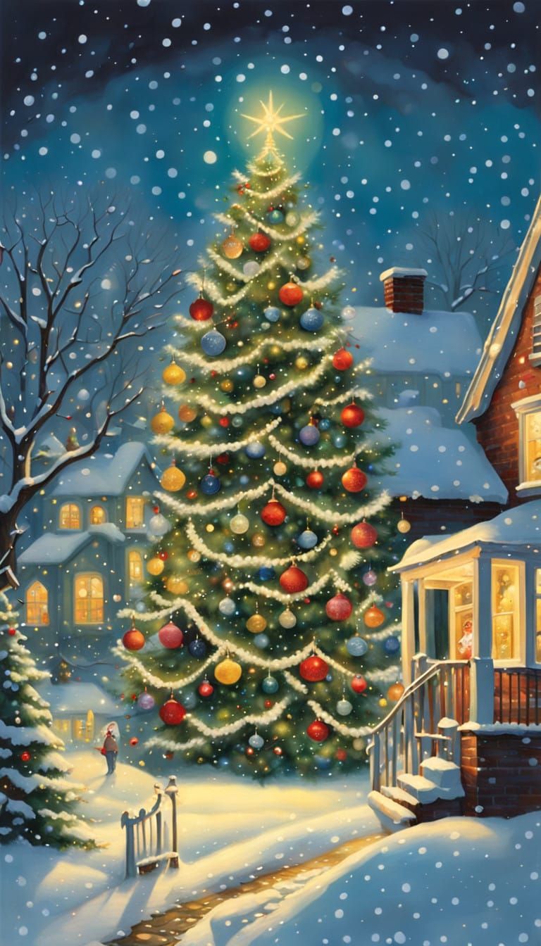 Warm Winter Wonderland in Thomas Kinkade's Realism Style