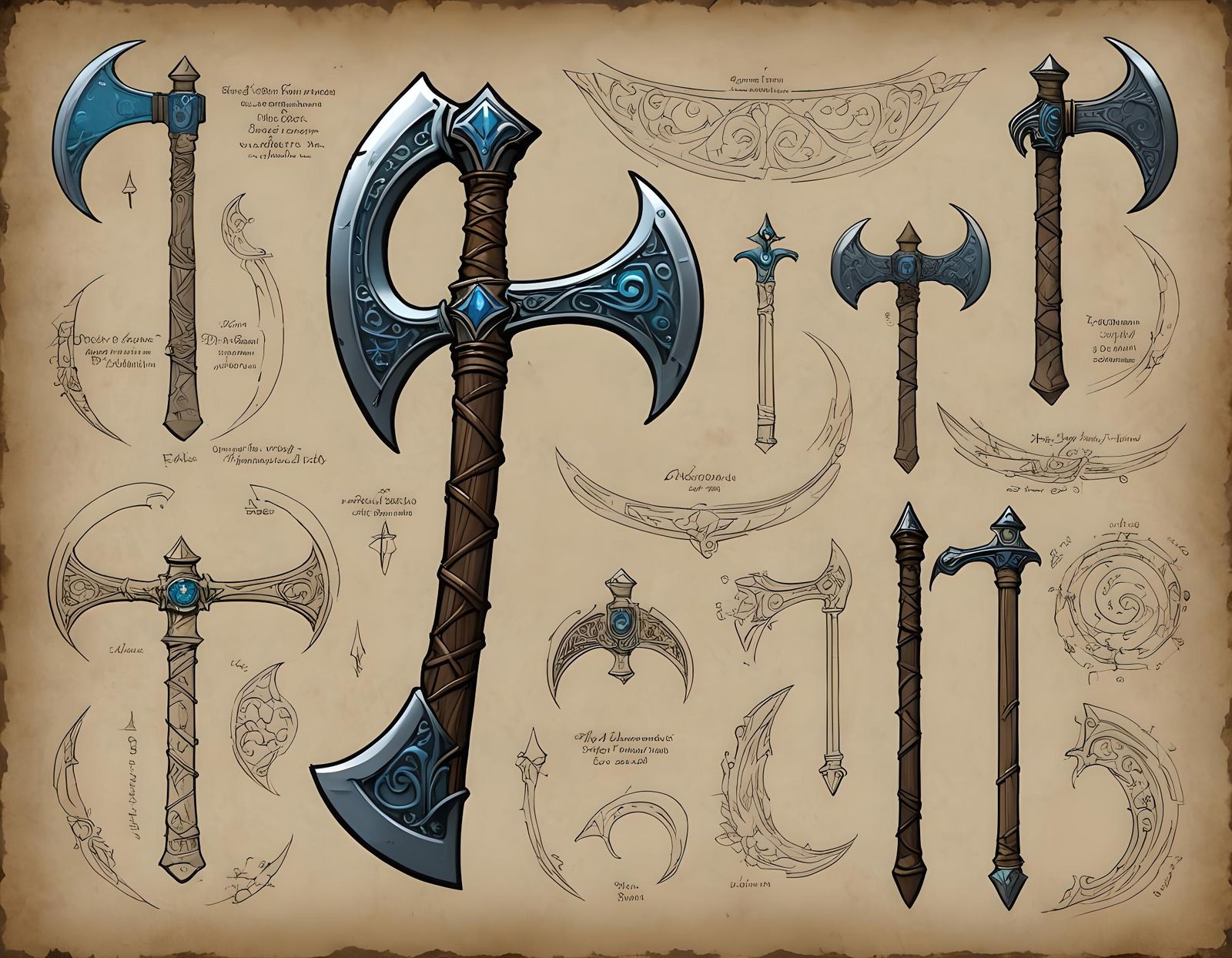 Elvish Axe Game Blueprints: Whimsical Concept Art