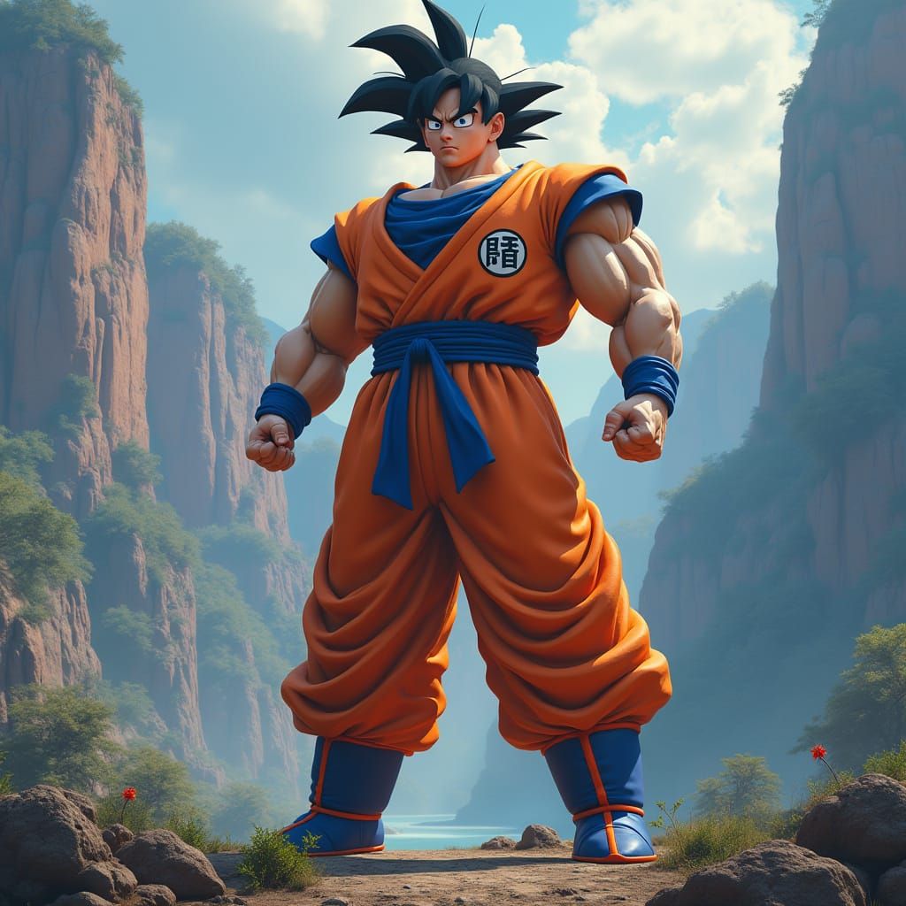 Massive 700 lb Goku in Dreamlike Matte Painting