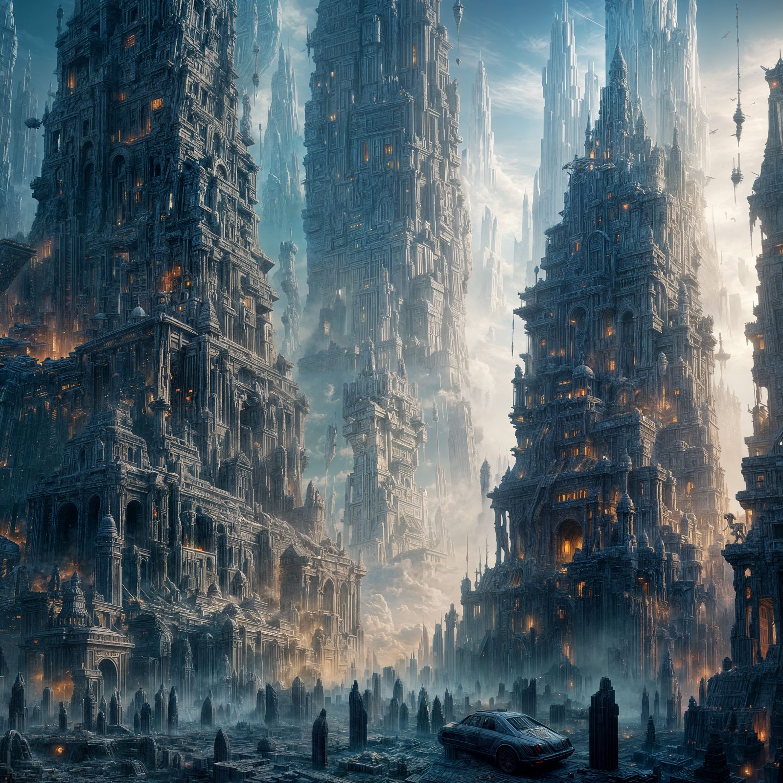 Futuristic Mayan Cityscape: Surreal AI Art