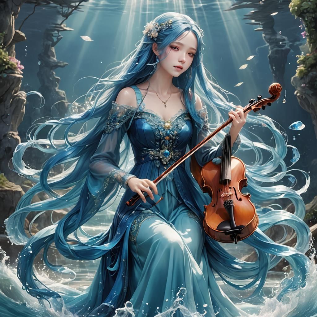 Seraphine: Symphony of Water in Anime Style