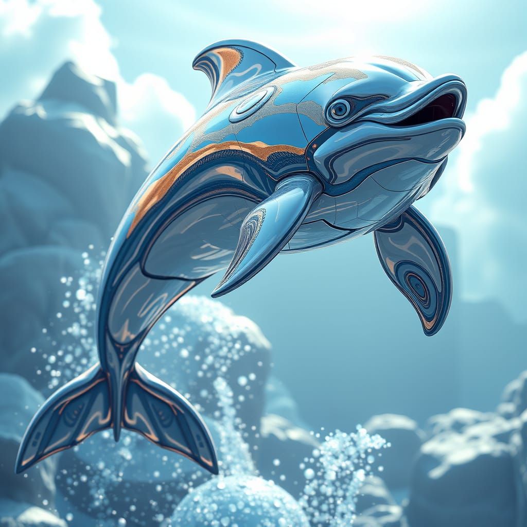 Anime-Style 3D Dolphin Inspired by Genshin Impact