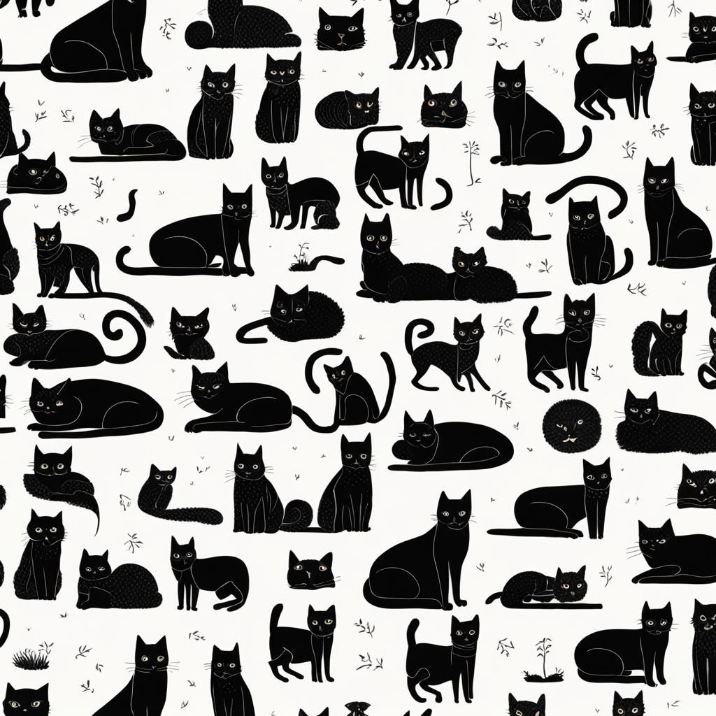 Elegant Black Cat in Shadow