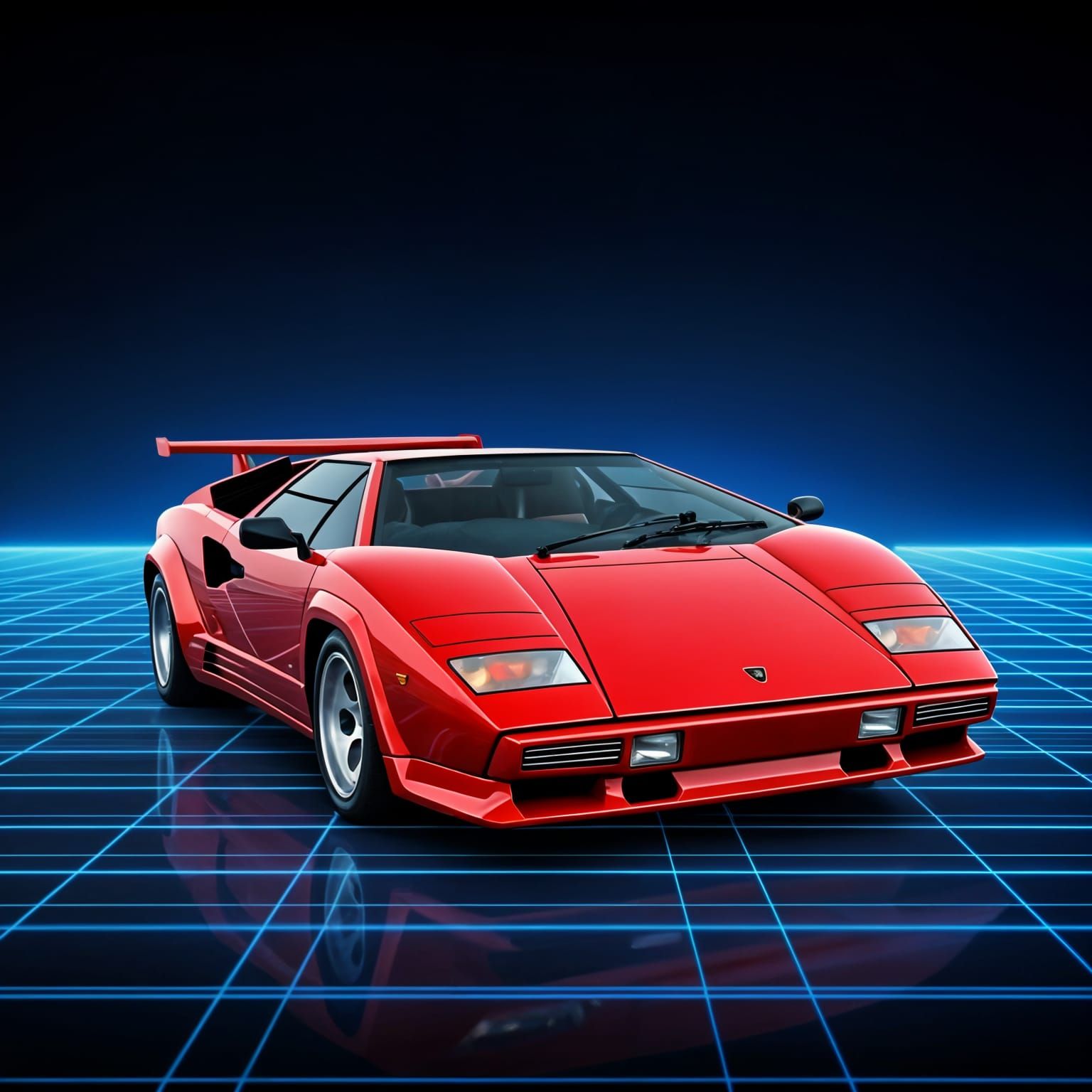 Lamborghini Countach in 80s Laser Style
