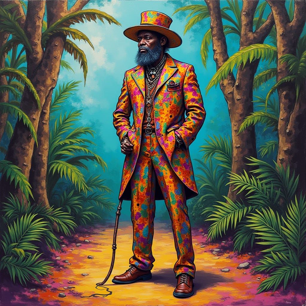 Papa Legba at the Crossroads, in Abstract Style