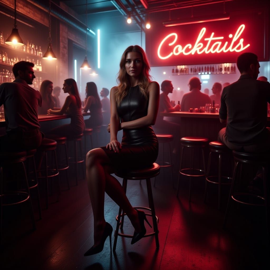 Woman in a bar