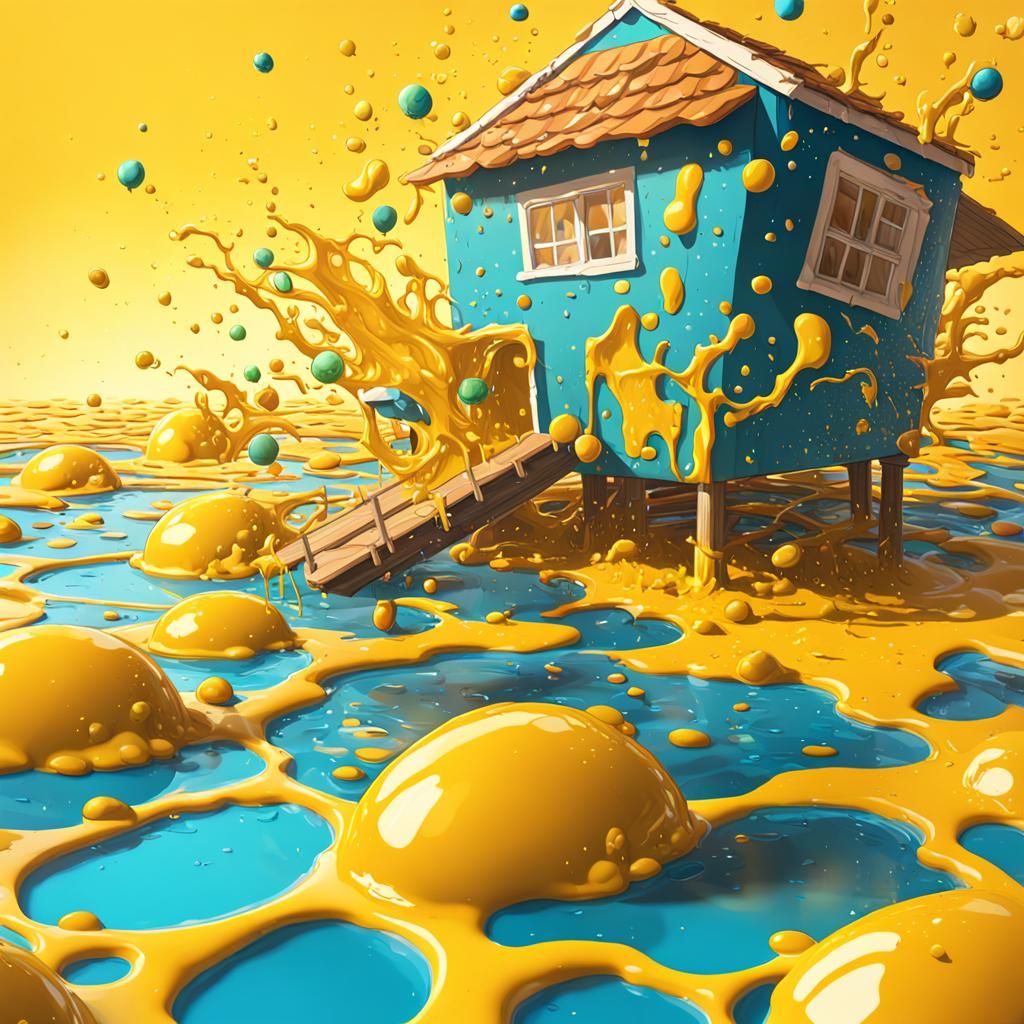 Hyperrealistic Cartoon in Colorful Dream Afternoon