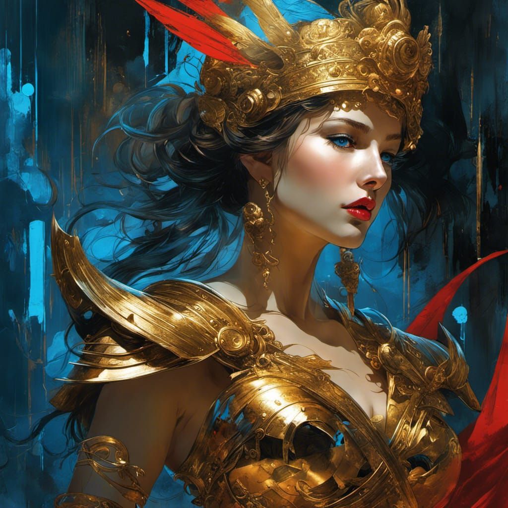 Amazon Warrior in Bioluminescent Laboratory