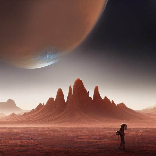 Cinematic Life on Mars: Detailed Digital Painting