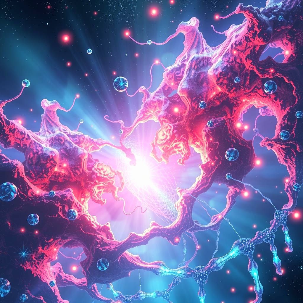 Ethereal Cosmic Convergence in Hyperrealistic Style