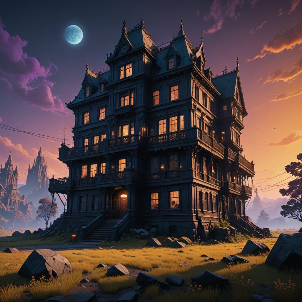 Luxurious Treasure Hoard in Dark, Mysterious Atmosphere